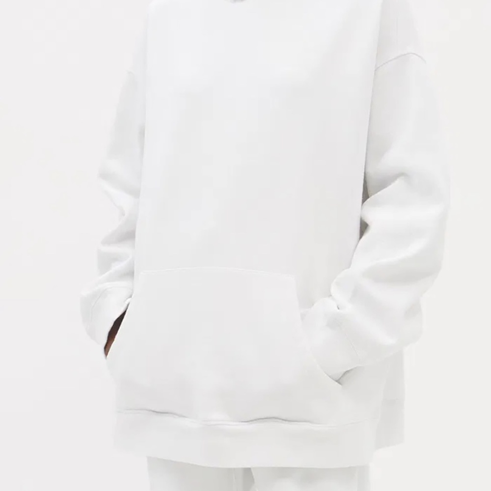 Raey White Cotton-blend Oversized Hoodie - UK size 4